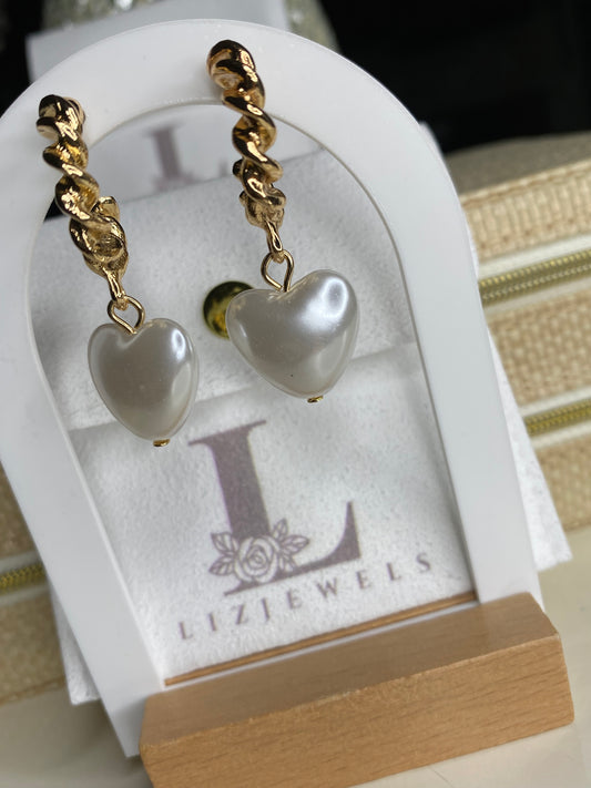 heart dangle earrings